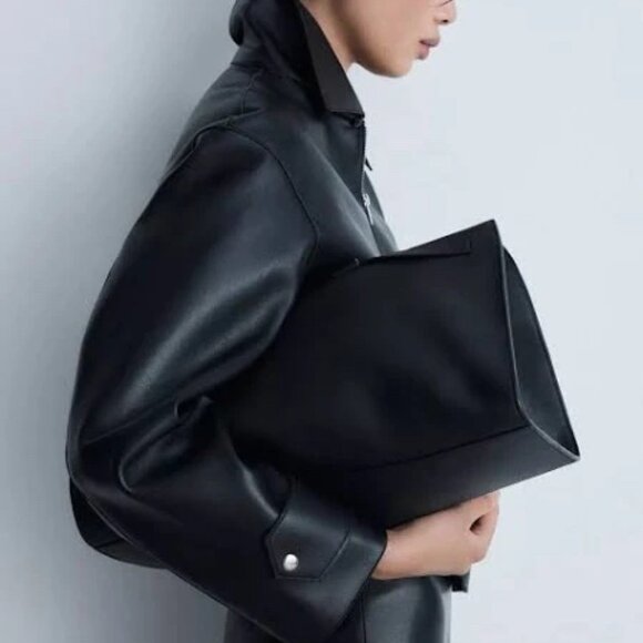 MANGO Women's Detachable Sheepskin Collar Jacket Black Size - Small - Picture 4 of 15